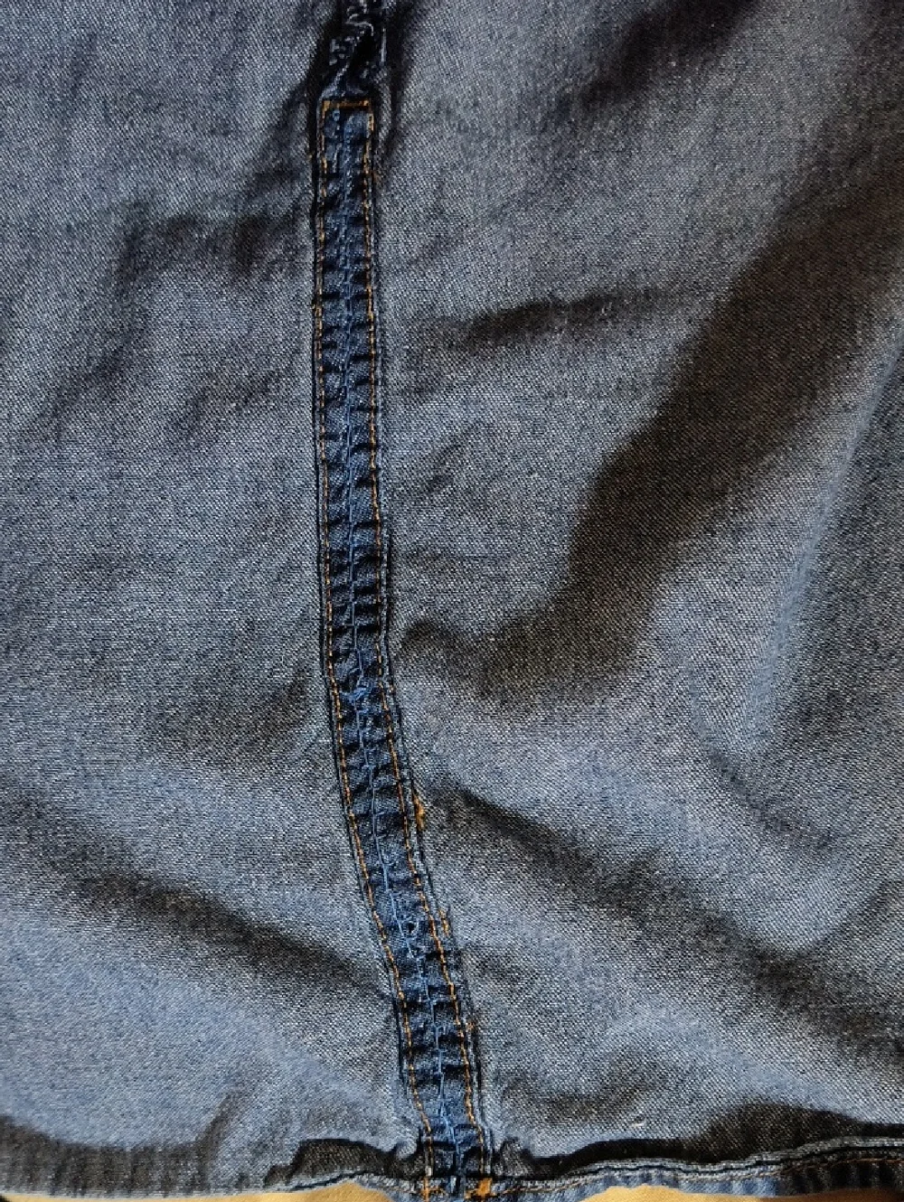 The Vermont Country Store Denim Pinafore Dress in Medium Blue - Picture 5 of 5
